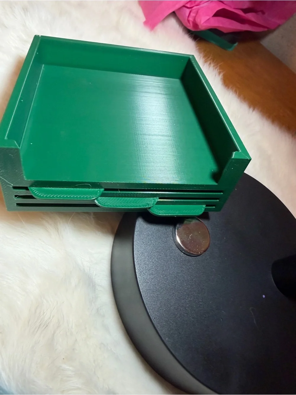Green and Yellow Plastic Organizer Tray